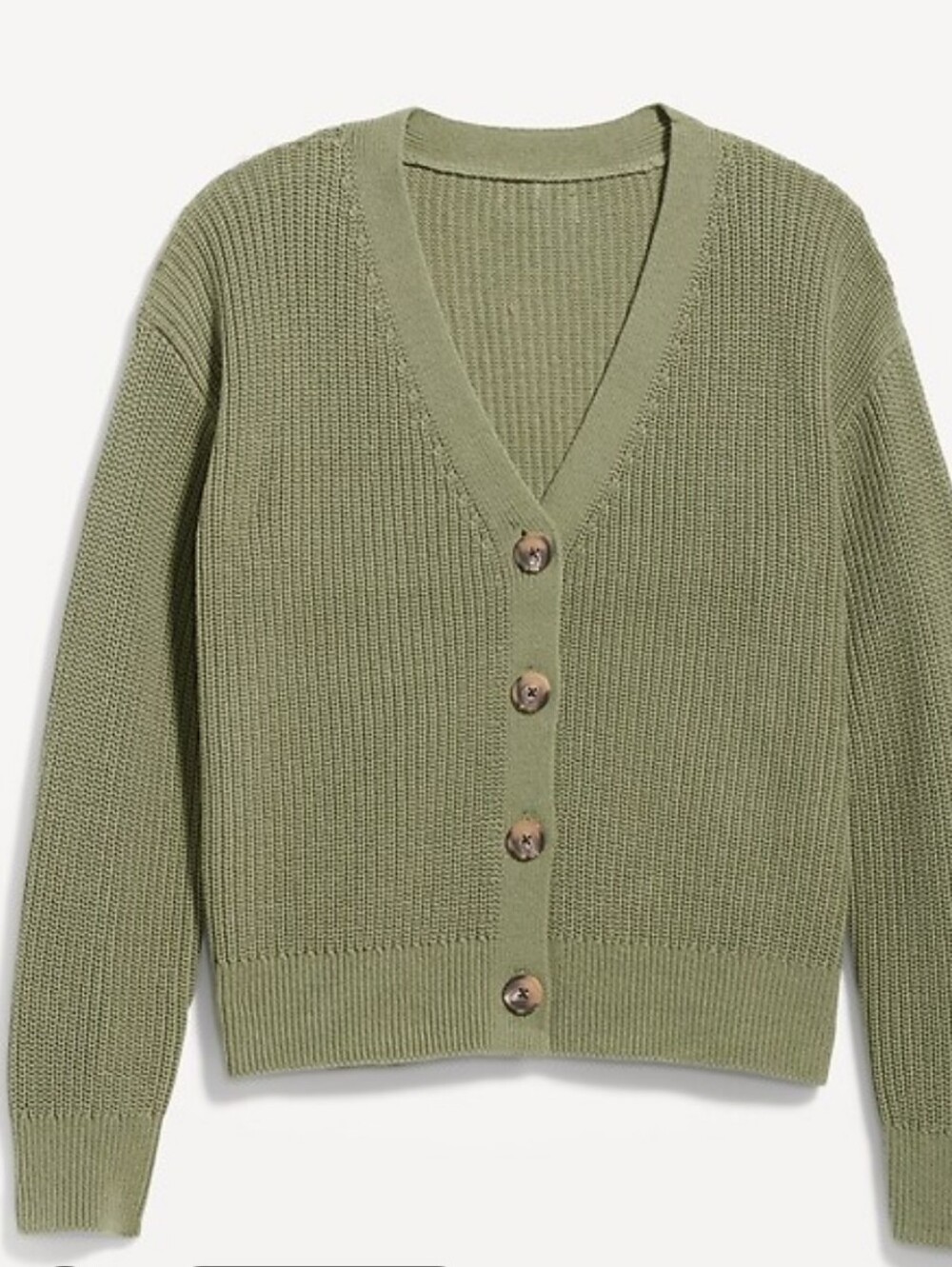 GAP Sage Green Knit Semi Cropped Cardigan Sweater Button Womens size Medium